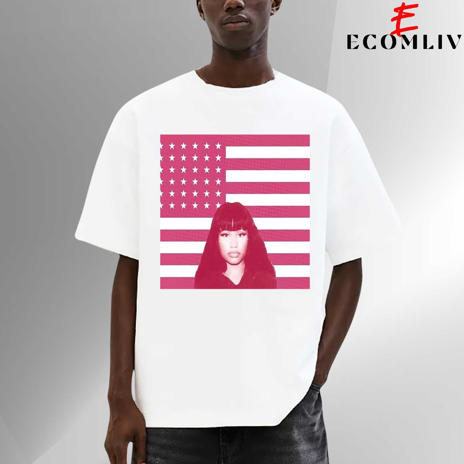 Nicki Minaj Face Merch Tee, Rap Queen Portrait T-Shirt, Hip Hop Star Graphic Shirt